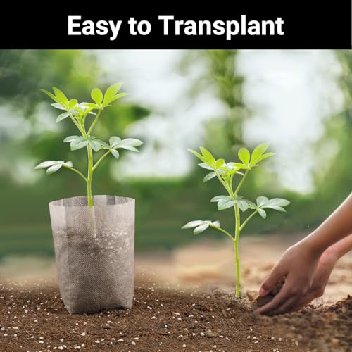 100pcs Plant Nursery Bags, 5.9x6.3 inches Non-Woven Fabric Flower Tree Seed Starters, Garden Plants Seedling Grow Pouch Pots for Seed Starting Growing - color: White, size: 5.9"x6.3"/Pack of 100