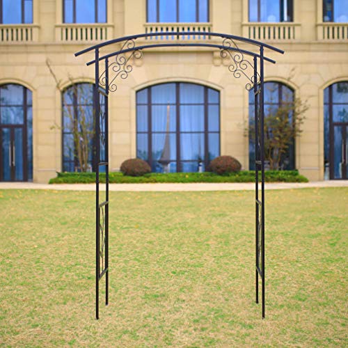 Steel Garden Arch, 6'10" High x 4'11" Wide, Garden Arbor for Various Climbing Plant, Outdoor Garden Lawn Backyard - size: 6'10''x4'11''
