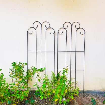 2 Pack Black Iron Garden Trellis 45” x 15.9” for Climbing Plants - color: 45" H-2 pack