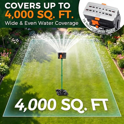 4 Way Adjustable Mini Turbo Oscillating Lawn Sprinkler(Plastic Base) - style: Plastic Widened Base