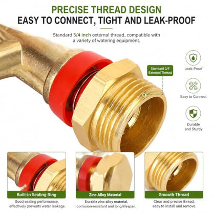 G3/4in 25mm Impact Sprinkler, 2PCS Heavy Duty Lawn Sprinkler Head, Male Thread Water Sprinkler System for Lawn for Agricultural Gardeners