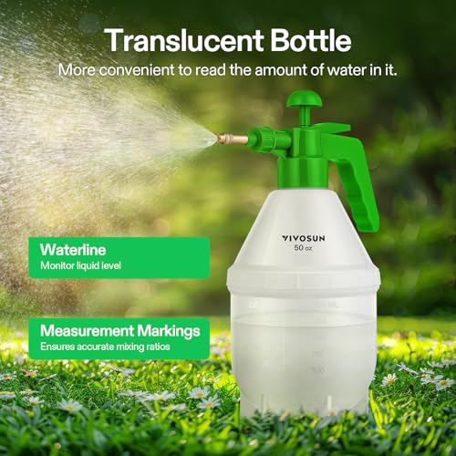 VIVOSUN 50oz Pump Sprayer, Handheld Garden Water Sprayer Bottle - color: Green, size: 50oz