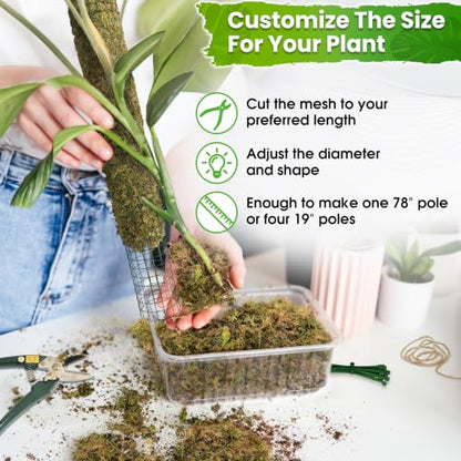 DUSPRO All-in-One DIY Moss Pole Kit for Climbing Plants - size: MOSS POLE DIY KIT