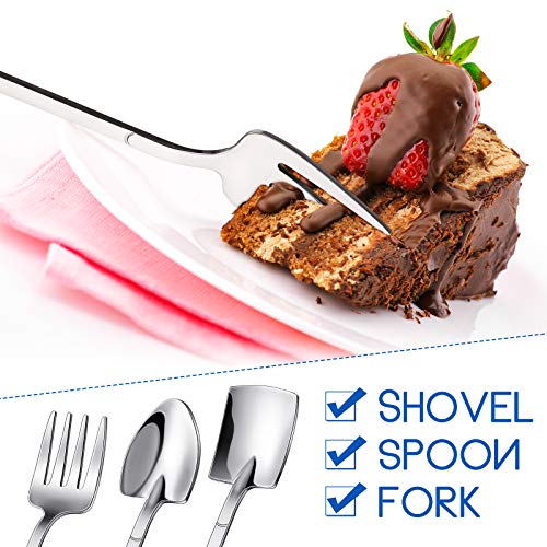 Patelai 9 Pcs Shovel Spoon Fork Set Dessert Ice Cream 304 Stainless