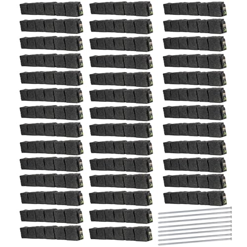 Beuta Landscape Edging | Garden Edging Border | Polyrock Blocks for Lawn Edging, Flower Beds & Yard Edging – 40 Pack | Each Section Has 6 Blocks 48" L x 4" W x 6.5" H | 80 Spikes | Charcoal - color: Charcoal, size: 40-Pack (160 FT)