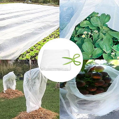 Garutom Plant Covers Freeze Protection 10ft x 33ft 1.1 oz Frost Cloth Plant Freeze Protection, Frost Blankets for Outdoor Plants Winter or Floating Row Covers Shade Cloth for Gardens, Vegetables - size: 10 x 33 ft