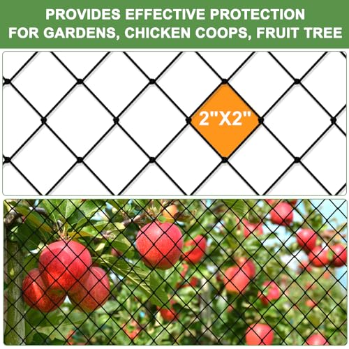 Bird Netting 25'x25' Heavy Duty Nylon Net with 2" Mesh, Poultry Netting - size: 2", 25' x 25'