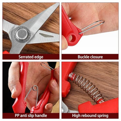 2 Pcs Garden Pruning Shears, Multifunctional Garden Scissors Set, 8" Stainless Steel Straight&Angled Pruning Floral Shears, Garden Shears for Cutting Flowers, Trimming Plants, Picking Fruits