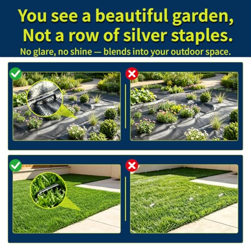 Mysit 6 Inch Landscape Staples 11 Gauge Heavy Duty U Shaped Garden Stakes