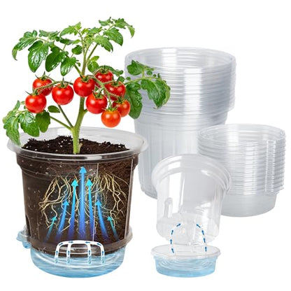 Bluepro Self Watering Pots for Indoor Plants, 6.5 Inch, 12-Pack - size: 6.5 Inch-12Pcs