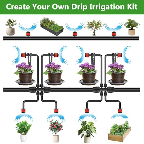 Kalolary 100PCS 1/4" Adjustable Drip Irrigation Emitters (Red Vortex) - color: 100PCS Red Vortex