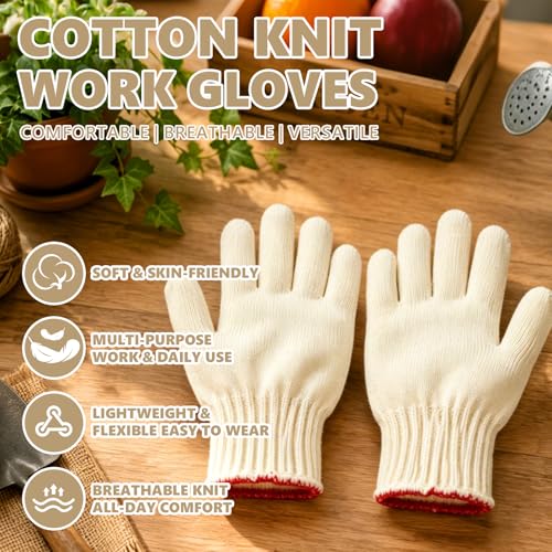 Large String Knit Cotton Work gloves for Men,Gardening