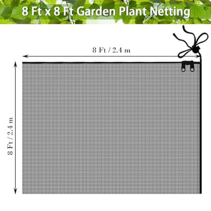FONUNO Fruit Tree Netting with Zipper Birds Netting for Fruit Trees, Black - color: Black, size: 8 x 8 feet - 1 Pack