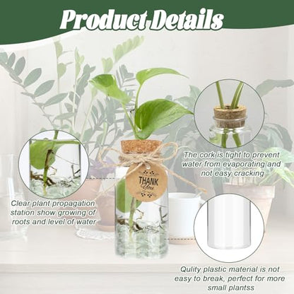 Ysglory 24 Pack 3.54'' Plant Propagation Stations 4oz Plastic Vases Jars
