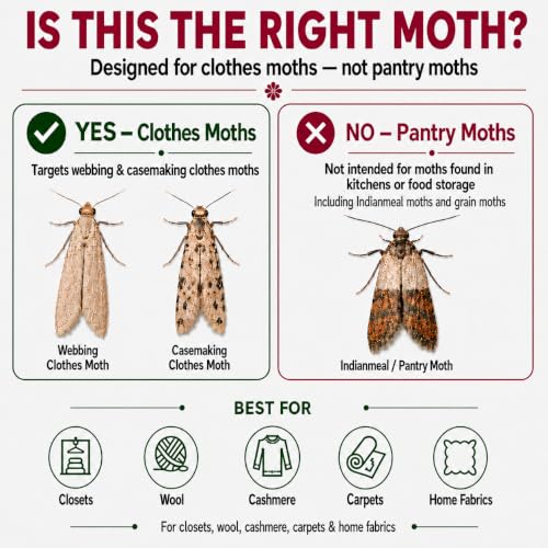 Mottenfalle Clothes Moth Traps, 6-Pack – Premium Pheromone Sticky Traps for Closets, Wool Clothing, Carpets & Home Fabrics – Odorless, Non-Toxic & Eco-Friendly Protection (Table-Top) - size: Table-Top