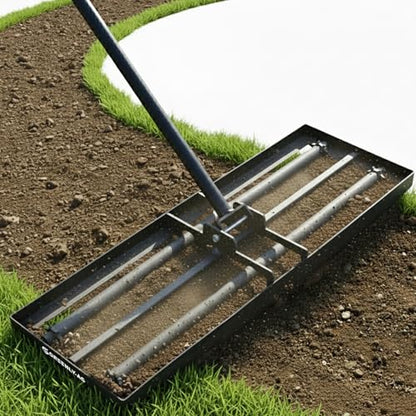 30" Heavy Duty Lawn Leveling Rake, 6.5FT Soil Leveler Tool