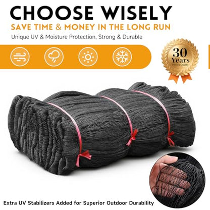 Heavy Duty Bird Netting for Garden with 1" Mesh, 25x25 ft Reinforced HDPE Chicken Netting & Pond Netting,Poultry Netting for Protecting Fruit Trees, Vegetables & Plants from Birds & Other Animals - style: 25' x 25' - 1"