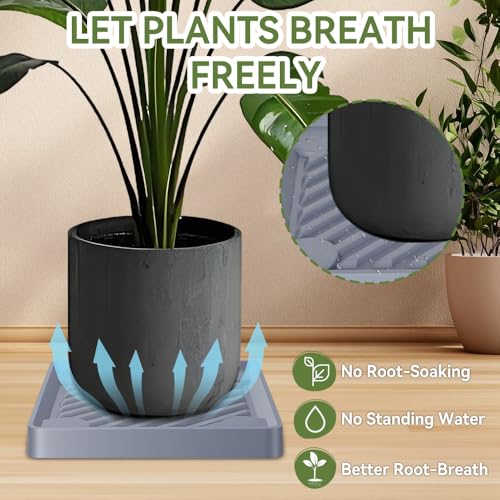 13.3" SquarePlant Caddy Beige with Hidden Wheels & Garden Tools Set - size: 13.38 Inch - Grey (1 Pcs)