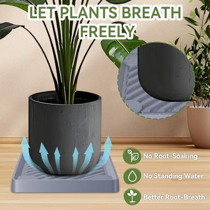 13.3" SquarePlant Caddy Beige with Hidden Wheels & Garden Tools Set - size: 13.38 Inch - Grey (1 Pcs)