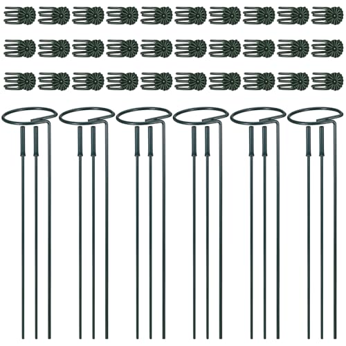 6pcs Plant Support Stakes Plant Stakes for Indoor 12/25/36 Inch Plants Sticks Support Adjustable Tall Plants Holder Sticks with 30 Clip for Peony Tomato Orchid Lily Flower