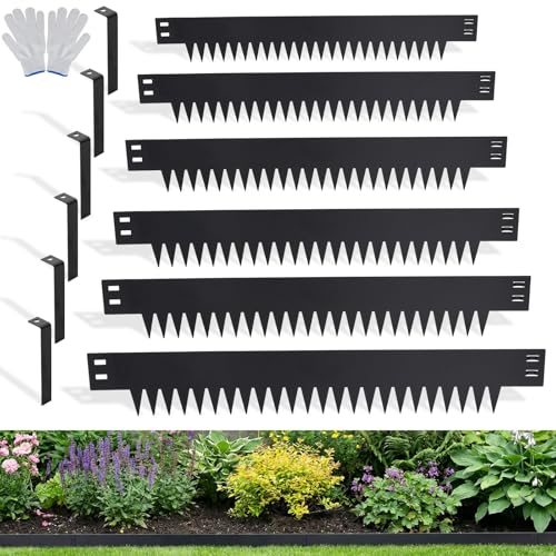 20ft Galvanized Steel Metal Landscape Edging 6-Pack 6"x40" Hammer-in No Dig - size: 6 Pack( 40" L x 6" H )