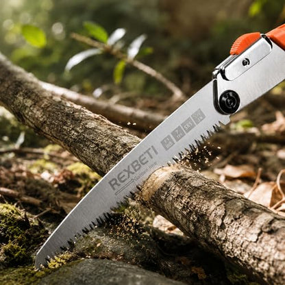 REXBETI Folding Saw, Heavy Duty 11 Inch Extra Long Blade Hand Saws for Wood Camping, Dry Wood Pruning Saws With Hard Teeth, Quality SK-5 Steel, Gifts for men (Pack of 2) - size: 11 Inch (Pack of 2)