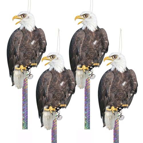 4PCS Flat Plastic Hawk to Scare Pigeon Away from Balcony - color: Black Hawk 4pcs