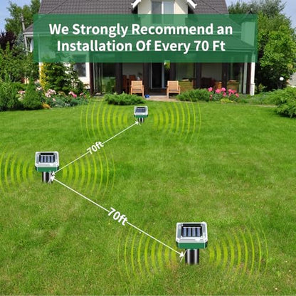 Solar-Powered Ground Vibrating Repellent – Keep Rats, Snakes, Rabbits & Hedgehogs Away from Your Garden, Lawn, Yard, Farm & Orchard!
