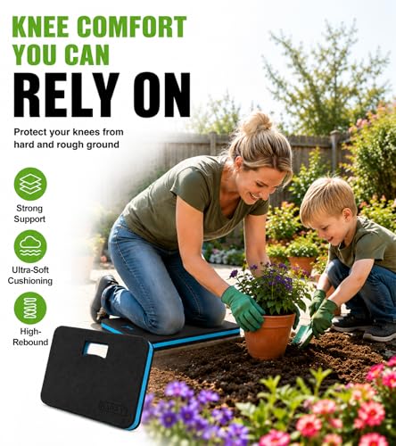 Garden Kneeling Pad, 1.2" Thick EVA Foam Knee Cushion for Gardening - color: Black&Blue