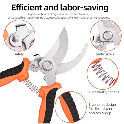 4 Pack Garden Pruning Shears, Stainless Steel Garden Shears, Gardening Shear, Garden Scissors, Clippers, Pruning Snips Garden Tools for Women Men - color: Color2