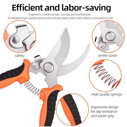 4 Pack Garden Pruning Shears, Stainless Steel Garden Shears, Gardening Shear, Garden Scissors, Clippers, Pruning Snips Garden Tools for Women Men - color: Color2