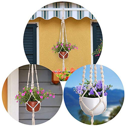 MIPON 3 Pack Macrame Plant Hangers, Hanging Planters for Indoor Plants