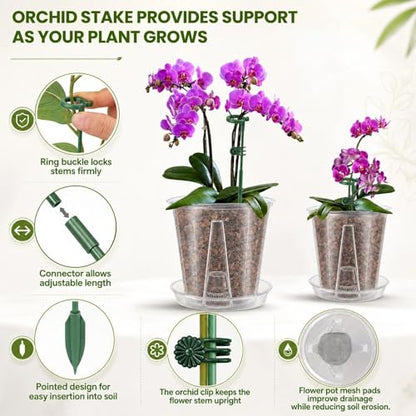 12 Pack Clear Plastic Orchid Pots with Holes, 4 5 6 Inch Set