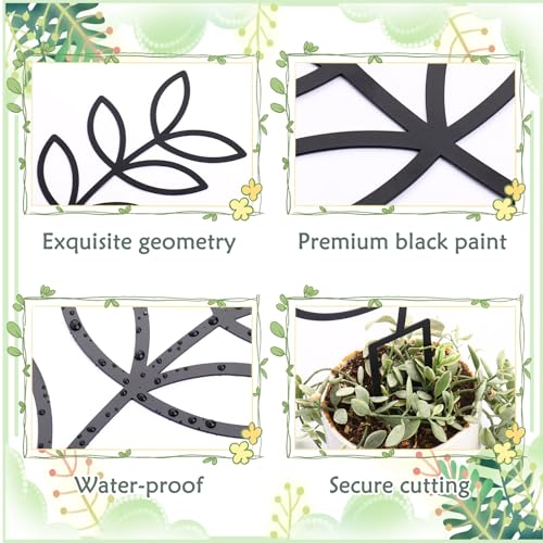 4 Pcs Plant Trellis Indoor Black Small Trellis for Potted Plants - style: Boho