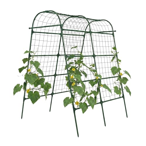 Garden Arch Trellis for Climbing Plants Outdoor, 7 Ft Tall Cucumber Trellis - size: 63"L x 50"W x 84"H - Arch Trellis