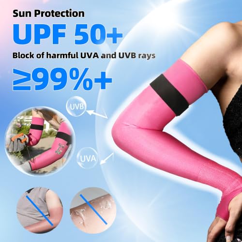 Schwer 10 Pairs 18in A6 Cut Resistant Arm Sleeves for Gardening, S901-P - color: Pink, size: 18 In-10 Pairs