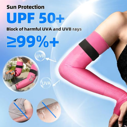 Schwer 10 Pairs 18in A6 Cut Resistant Arm Sleeves for Gardening, S901-P - color: Pink, size: 18 In-10 Pairs