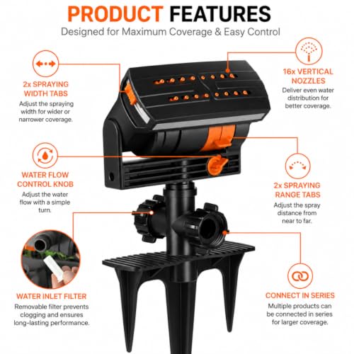 Oscillating Lawn Sprinkler with Adjustable Spray