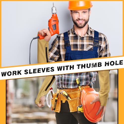 Suhine 2 Pairs Leather Arm Guards Cut Resistant Protectors for Work, Medium - size: Medium