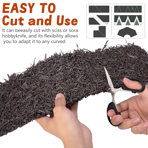 140" x 5.5" Recycled Rubber Mulch Mat Roll for Landscaping, Mulch Barrier