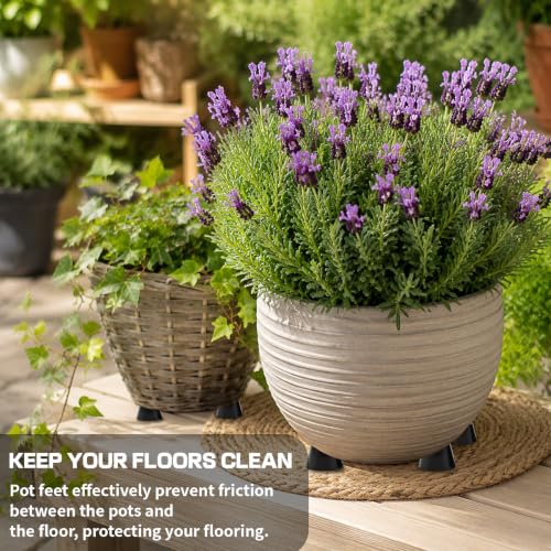 42Pack Plant Pot Feet, Pot Risers for Outdoor Planters, Rubber Pot Lifters