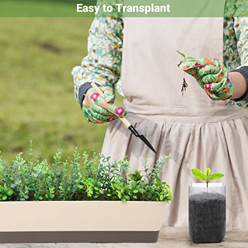 GREANER 100PCS Biodegradable Plant Bags, 5.9x6.3 inches Non Woven Seedling Bags for Planting, Garden Seed Starters Pouchs for Vegetables, Flowers, Indoors and Outdoor Use - size: 5.9"x6.3"/100pcs