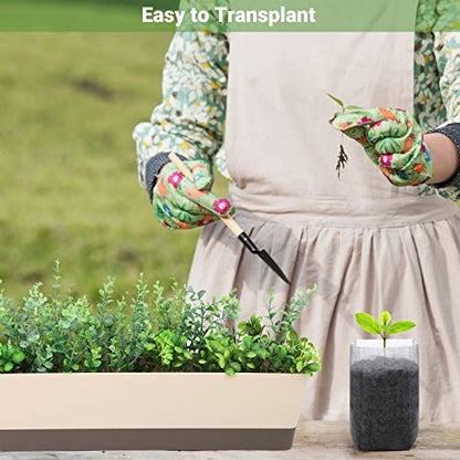 GREANER 400 PCS Nursery Bags - 5.5"x6.3", Biodegradable Plant Starter Bags, Thickened Non-Woven Biodegradable Plant Pots for Plant, Seedling, Garden, Flower, Vegetable, Indoors and Outdoor Use - size: 5.5"x6.3"/400pcs