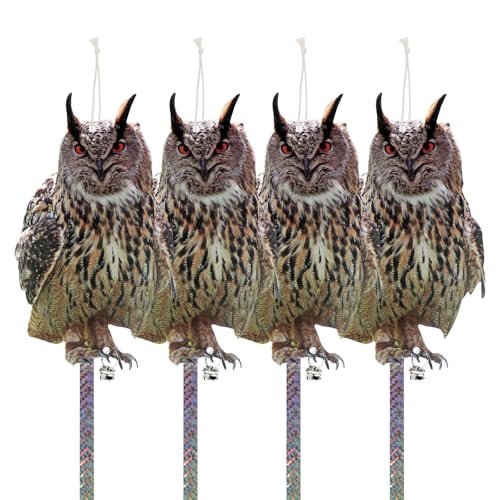 4PCS Fake Owl, Garden Owl, Plastic Owls - color: Black Owl 4pcs