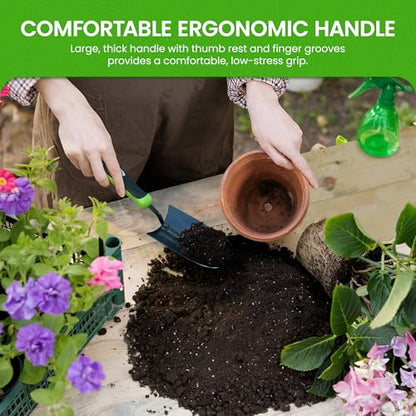 Garden Guru Heavy Duty Garden Trowel Hand Shovel for Gardening – Strong Carbon Steel Hand Trowel with Ergonomic Non-Slip Handle – Perfect for Digging, Planting, Transplanting, and Cutting Roots - size: 1 Pack