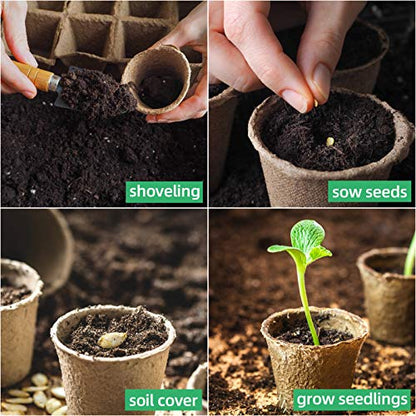 JERIA 200-Pack 3.15 Inch Peat Pots for Seedling with 200 Pcs Plant Labels,Outdoor Garden Germination Nursery Pots,Biodegradable Seed Starter Pots Kits - style: 200P