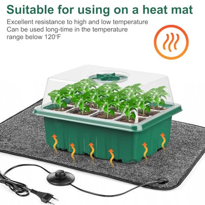 12 Pack Seed Starter Trays, 144Cell Stater Kit with Humidity Dome Green