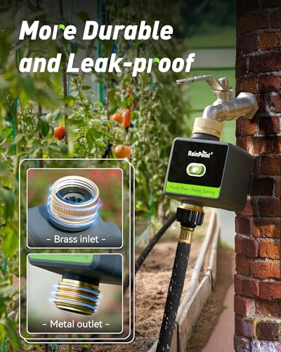 RAINPOINT WiFi Water Hose Timer with Brass Inlet&Outlet, Smart Sprinkler Timer for Watering with Gateway, WiFi Watering System for Garden, Automatic Irrigation System for Lawns and Yard - size: 1-Zone