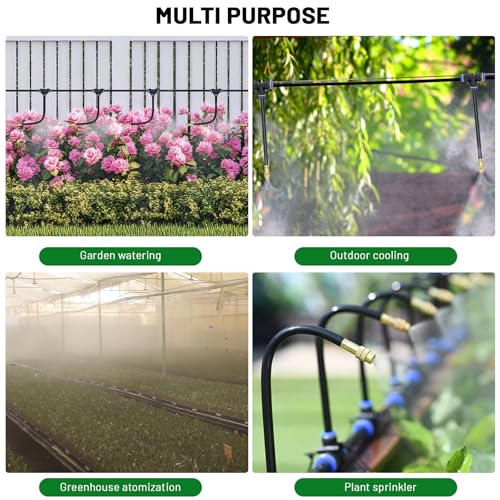 Thiswing 360° Adjustable Drip Irrigation System with 32 Nozzles - size: 100FT