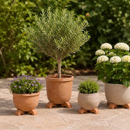 LemonRoad 12 Set Terra Cotta Cement Pot Feet for Outdoor Planters, Bridge - style: Bridge